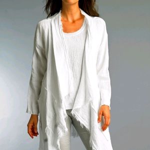 BLACK Italian Linen Cardigan